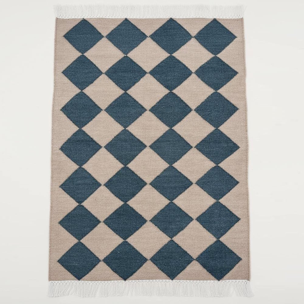 Handmade Vintage Multicolor Wool Dhurrie For Living